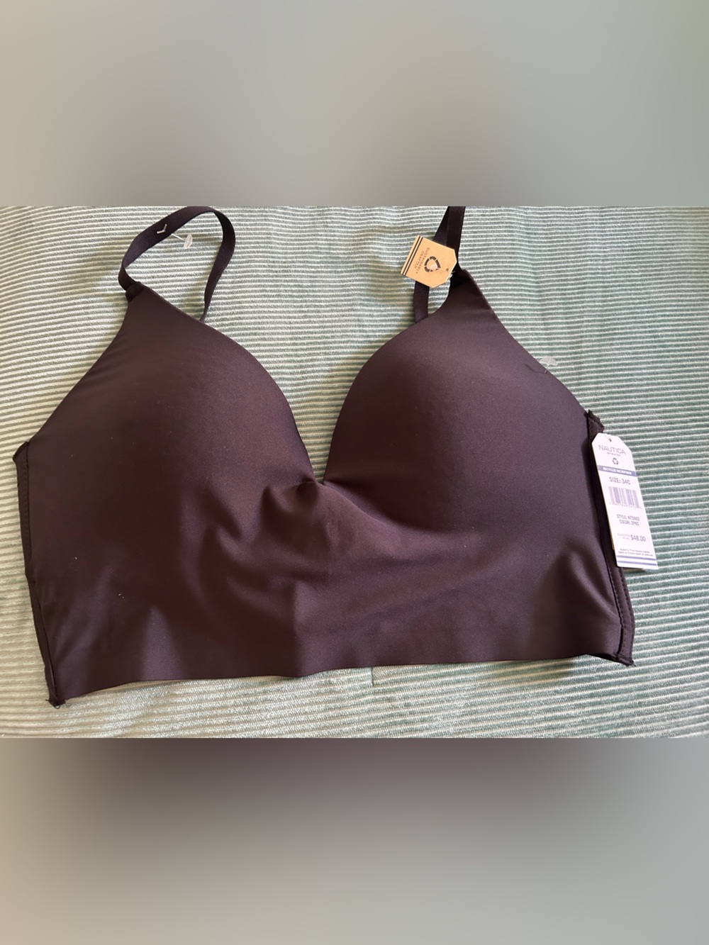Nautica Smooth Wireless Bra in Deep Plum